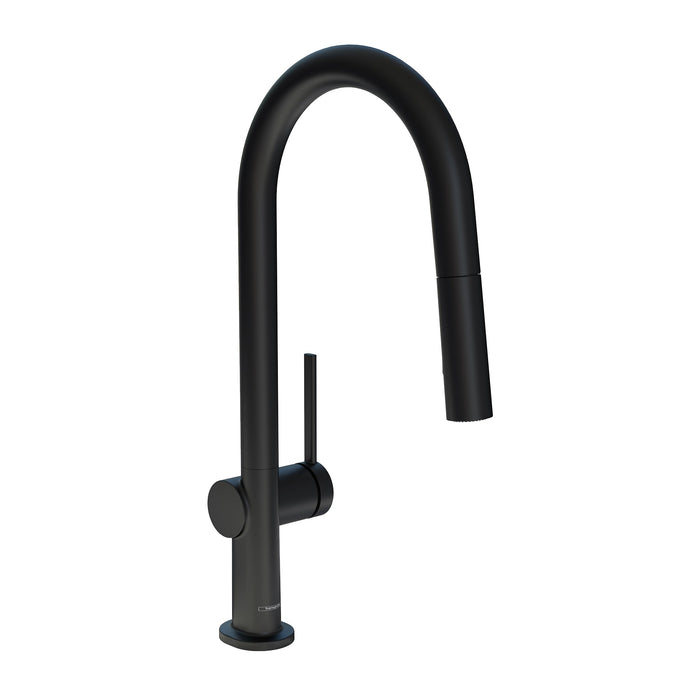 hansgrohe Talis N HighArc Kitchen Faucet, A-Style 2-Spray Pull-Down, 1.75 GPM, matte black