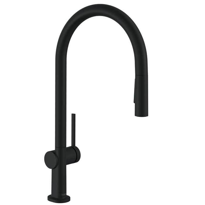 hansgrohe Talis N HighArc Kitchen Faucet, O-Style 2-Spray Pull-Down, 1.5 GPM, matte black