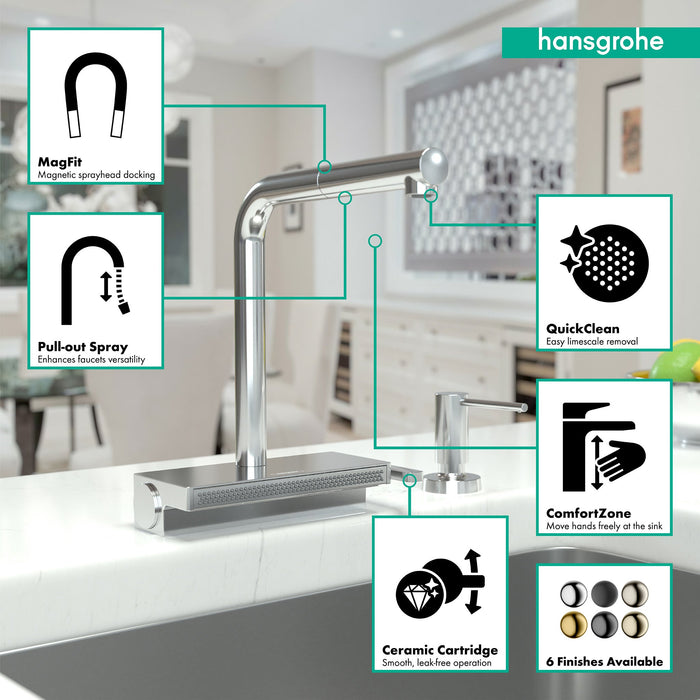 hansgrohe Aquno Select Kitchen Faucet, 2-Spray Pull-Out, 1.75 GPM, chrome - view 3