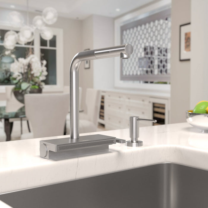 hansgrohe Aquno Select Kitchen Faucet, 2-Spray Pull-Out, 1.75 GPM, stainless steel optic - view 2