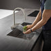 hansgrohe Aquno Select HighArc Kitchen Faucet, 3-Spray Pull-Down, 1.75 GPM, stainless steel optic - view 5