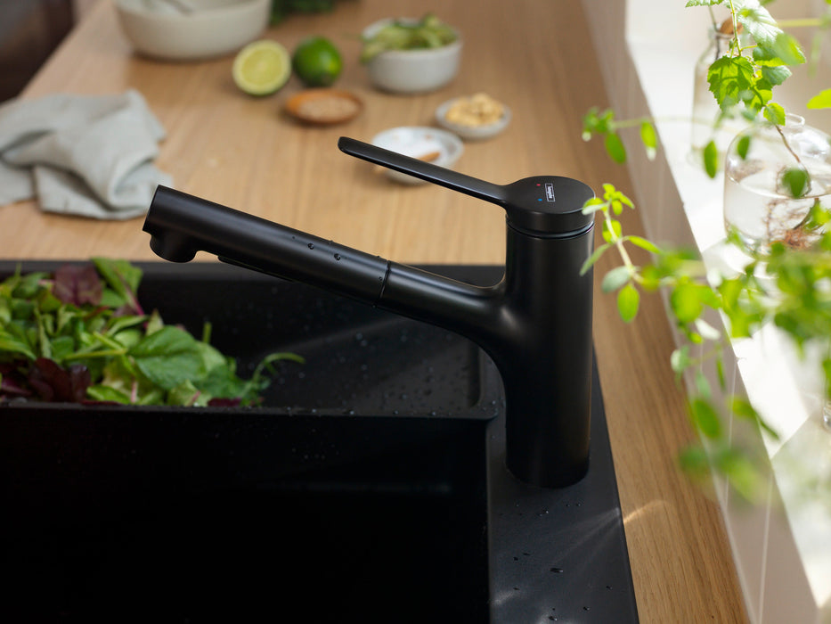 hansgrohe Zesis Kitchen Faucet 2-Spray, Pull-Out, 1.75 GPM, matte black - view 2