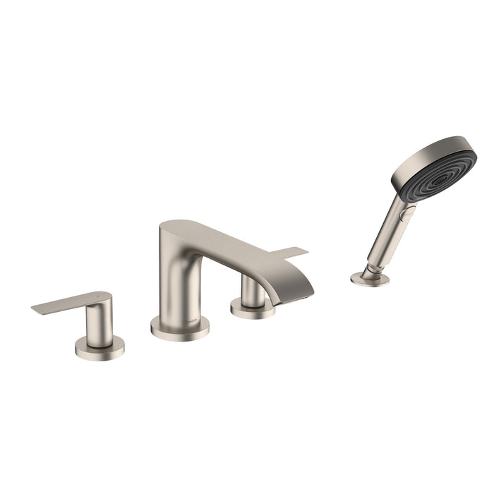 hansgrohe Vivenis 4-Hole Roman Tub Set Trim with 1.75 GPM Handshower, brushed nickel