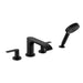 hansgrohe Vivenis 4-Hole Roman Tub Set Trim with 1.75 GPM Handshower, matte black