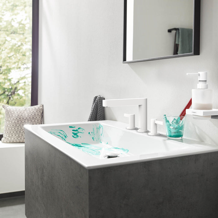hansgrohe Finoris Wide-spread Faucet 110 with Pop-up Drain, 1.2 GPM, matte white - view 2