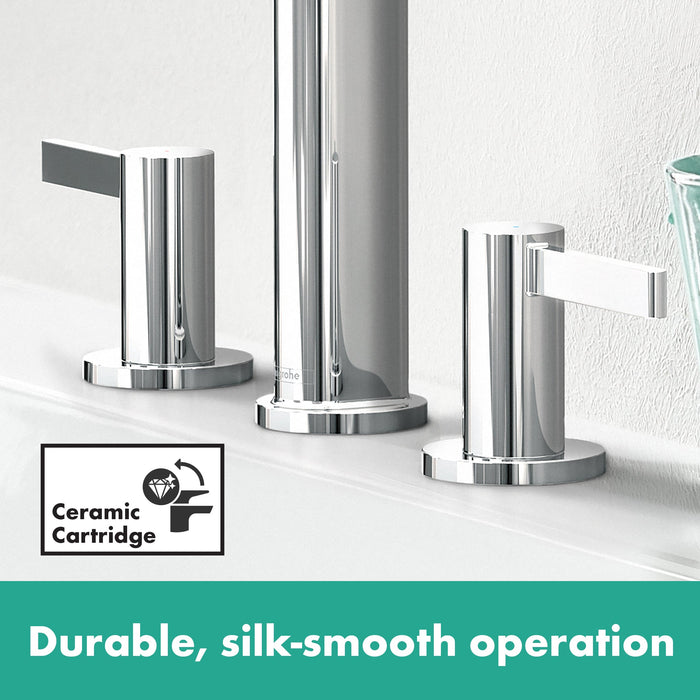hansgrohe Finoris Wide-spread Faucet 110 with Pop-up Drain, 1.2 GPM, matte white - view 4