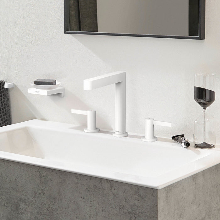 hansgrohe Finoris Wide-spread Faucet 160 with Pop-up Drain, 1.2 GPM, matte white - view 2