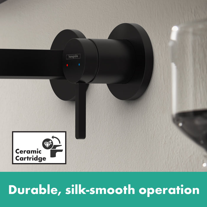 hansgrohe Finoris Wall-Mounted Single-Handle Faucet Trim, 1.2 GPM, matte black - view 3