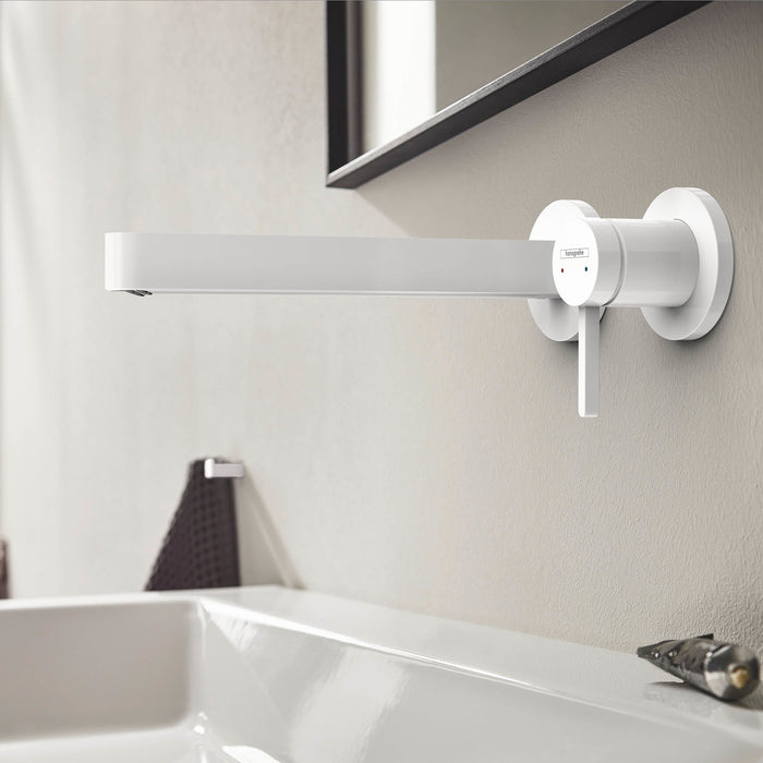 hansgrohe Finoris Wall-Mounted Single-Handle Faucet Trim, 1.2 GPM, matte white - view 2