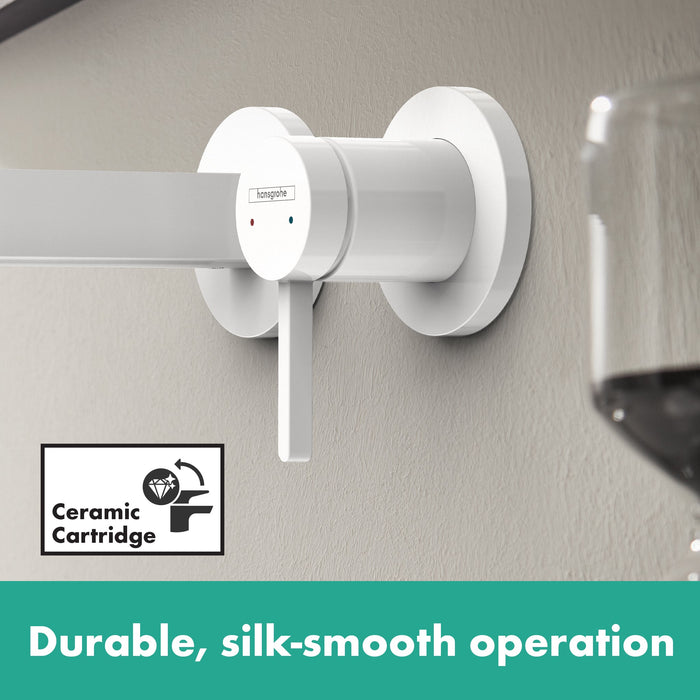 hansgrohe Finoris Wall-Mounted Single-Handle Faucet Trim, 1.2 GPM, matte white - view 3