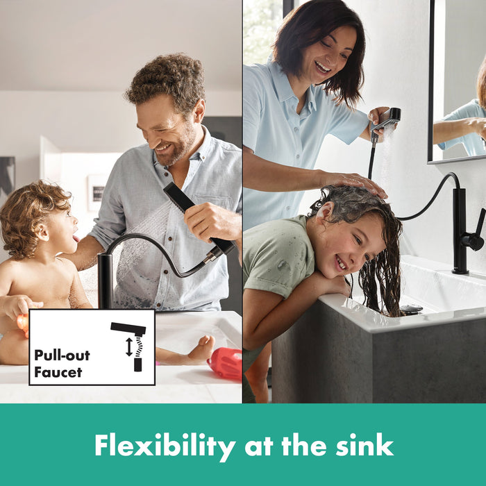 hansgrohe Finoris Single-Hole Faucet 230 with 2-Spray Pull-Out, 1.2 GPM, chrome - view 5