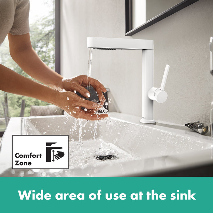 hansgrohe Finoris Single-Hole Faucet 230 with 2-Spray Pull-Out, 1.2 GPM, matte white - view 4
