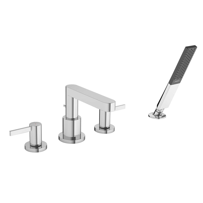 hansgrohe Finoris 4-Hole Roman Tub Set Trim with 1.75 GPM Handshower, chrome
