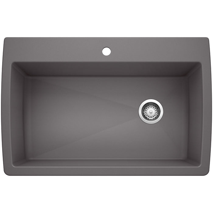 BLANCO 441467 Diamond Super Single Dual Mount Kitchen Sink - Cinder