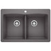 BLANCO 441466 Diamond Equal Double Dual Mount Kitchen Sink - Cinder