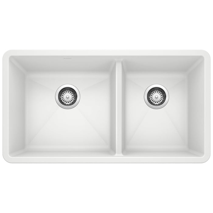 BLANCO 441125 Precis 1-3/4 Double Bowl Kitchen Sink - White