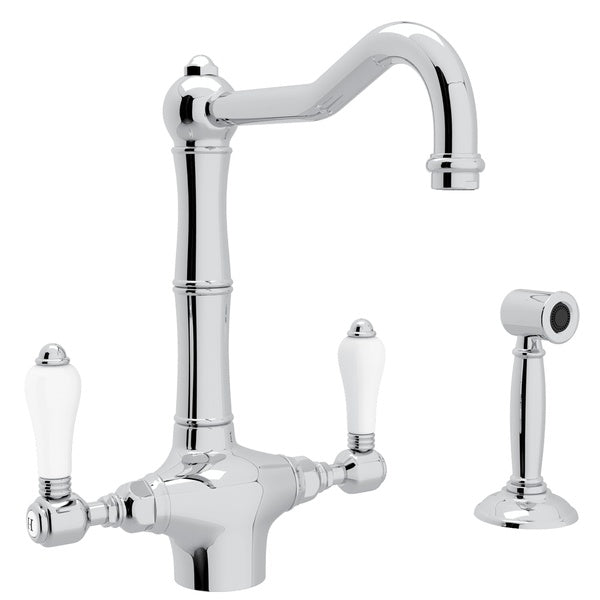 ROHL A1679WS Acqui® Two Handle Kitchen Faucet With Side Spray