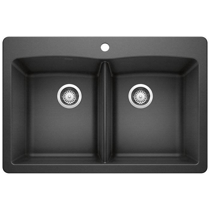 BLANCO 440220 Diamond Equal Double Dual Mount Kitchen Sink - Anthracite