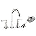 AXOR Montreux 4-Hole Roman Tub Set Trim with Lever Handles and 1.8 GPM Handshower