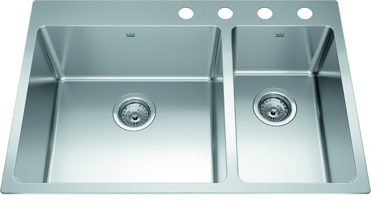 Kindred Brookmore BCL2131R-9 Drop-In Double Bowl 30.88 x 20.9 in Stainless Steel Kitchen Sink