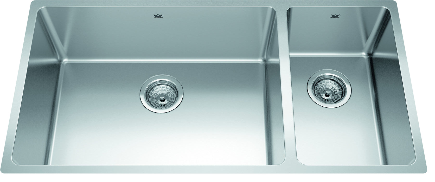 Kindred Brookmore BCU1836R-9N Undermount Double Bowl 35.56 x 18.13 in Stainless Steel Kitchen Sink