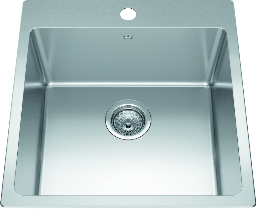 Kindred Brookmore Drop-In Single Bowl 19.94 x 20.9 in Stainless Steel Kitchen Sink
