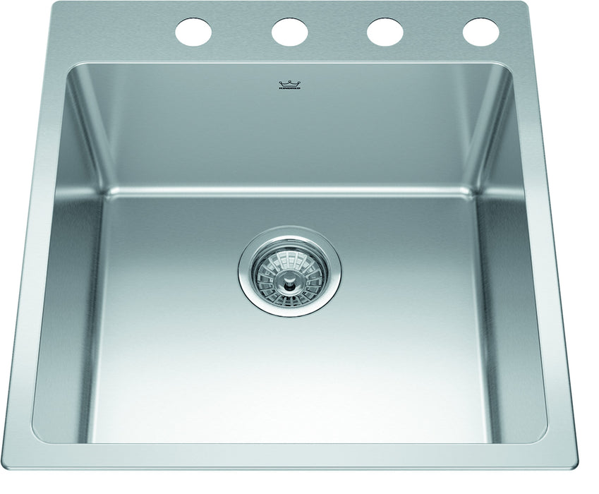 Kindred Brookmore Drop-In Single Bowl 19.94 x 20.9 in Stainless Steel Kitchen Sink