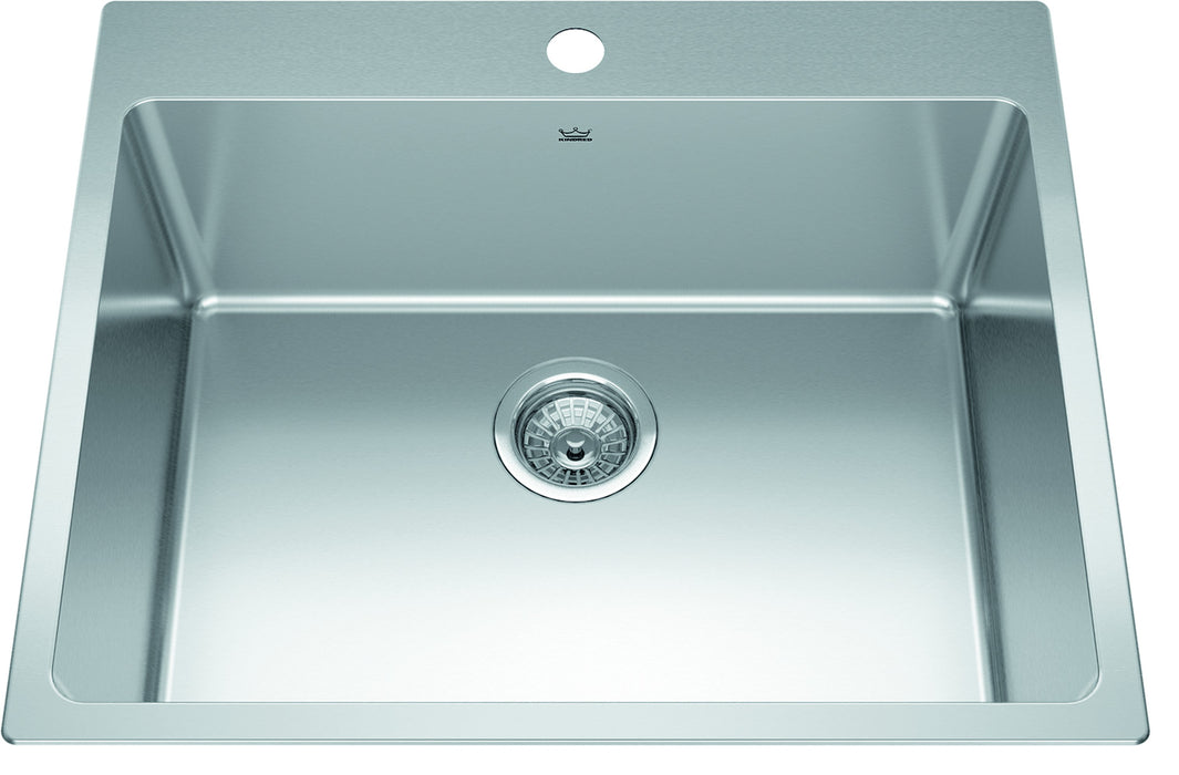 Kindred Brookmore Drop-In Single Bowl 25 x 20.9 in Stainless Steel Kitchen Sink