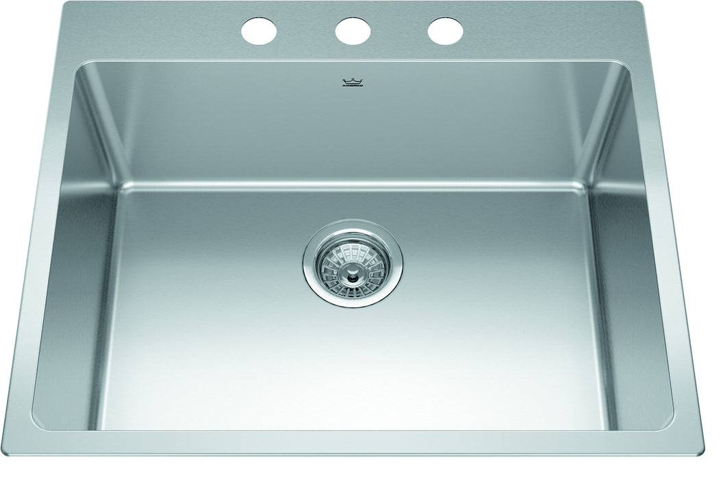 Kindred Brookmore Drop-In Single Bowl 25 x 20.9 in Stainless Steel Kitchen Sink