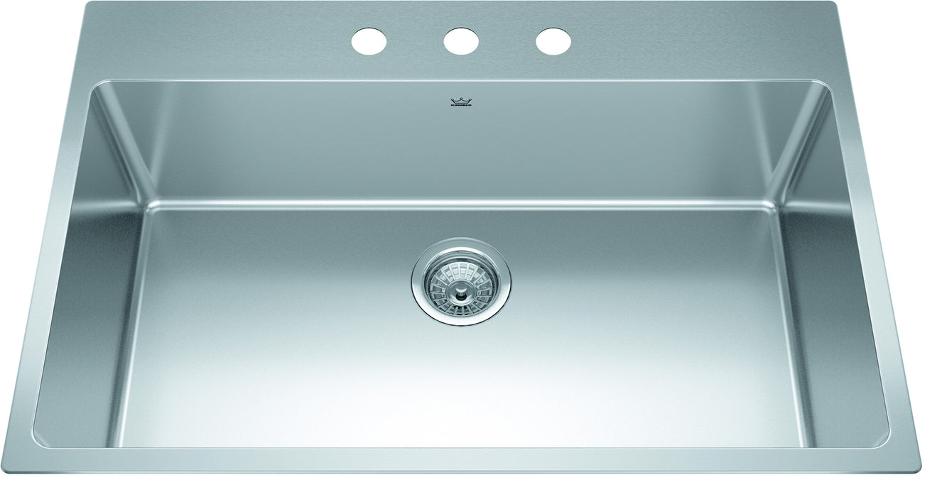 Kindred Brookmore Drop-In Single Bowl 32.88 x 22 in Stainless Steel Kitchen Sink
