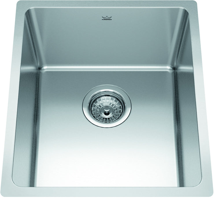 Kindred Brookmore BSU1816-9N Undermount Single Bowl 15.56 x 18.13 in Stainless Steel Kitchen Sink