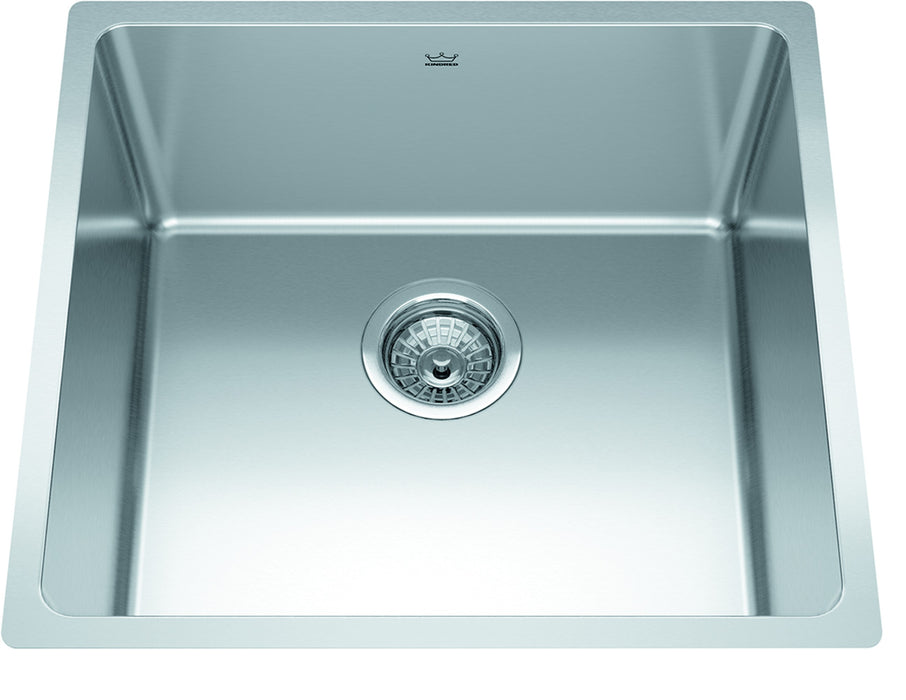 Kindred Brookmore BSU1820-9N Undermount Single Bowl 19.5 x 18.13 in Stainless Steel Kitchen Sink