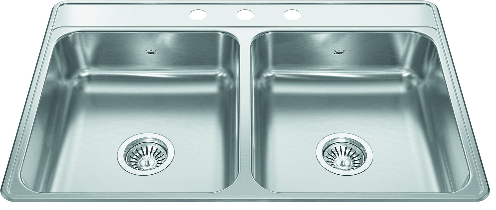 Kindred Creemore CDLA3322-6 Drop-In Double Bowl 33 x 22 in Stainless Steel Kitchen Sink
