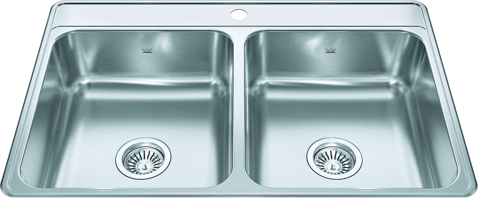 Kindred Creemore CDLA3322-7 Drop-In Double Bowl 33 x 22 in Stainless Steel Kitchen Sink