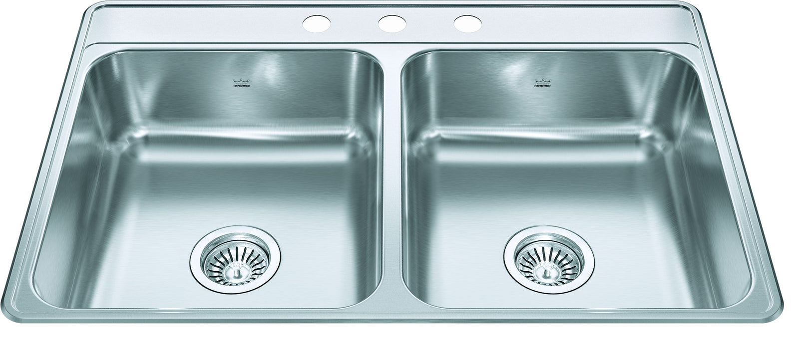Kindred Creemore CDLA3322-7 Drop-In Double Bowl 33 x 22 in Stainless Steel Kitchen Sink