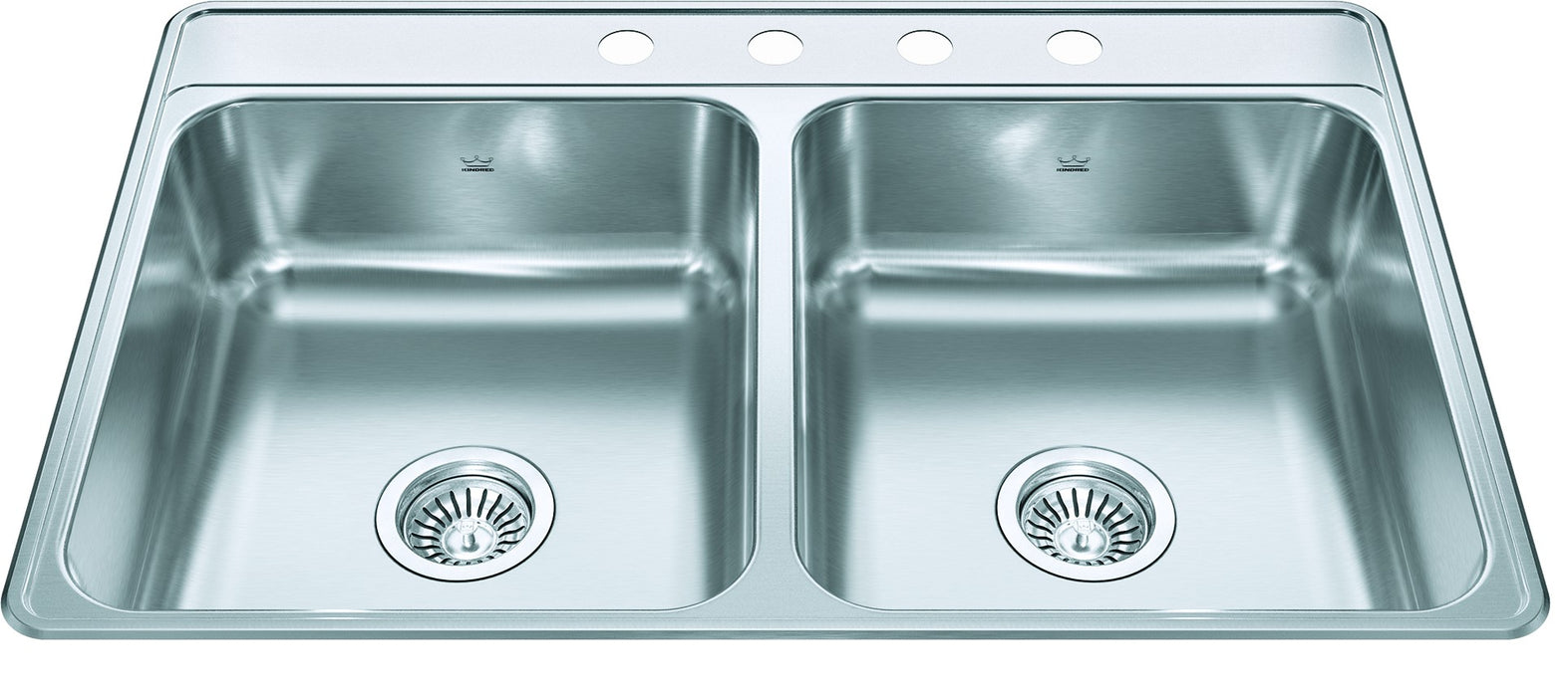 Kindred Creemore CDLA3322-7 Drop-In Double Bowl 33 x 22 in Stainless Steel Kitchen Sink