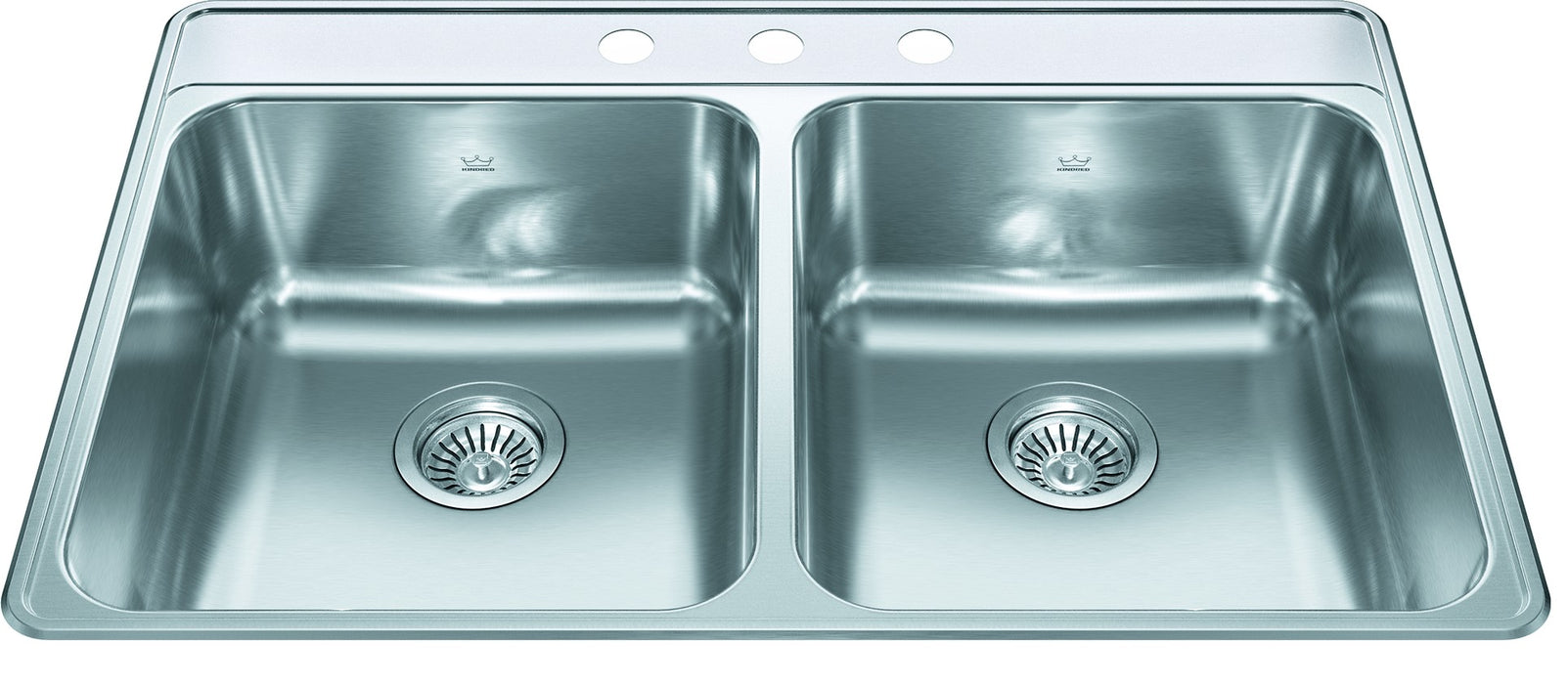 Kindred Creemore CDLA3322-8 Drop-In Double Bowl 33 x 22 in Stainless Steel Kitchen Sink