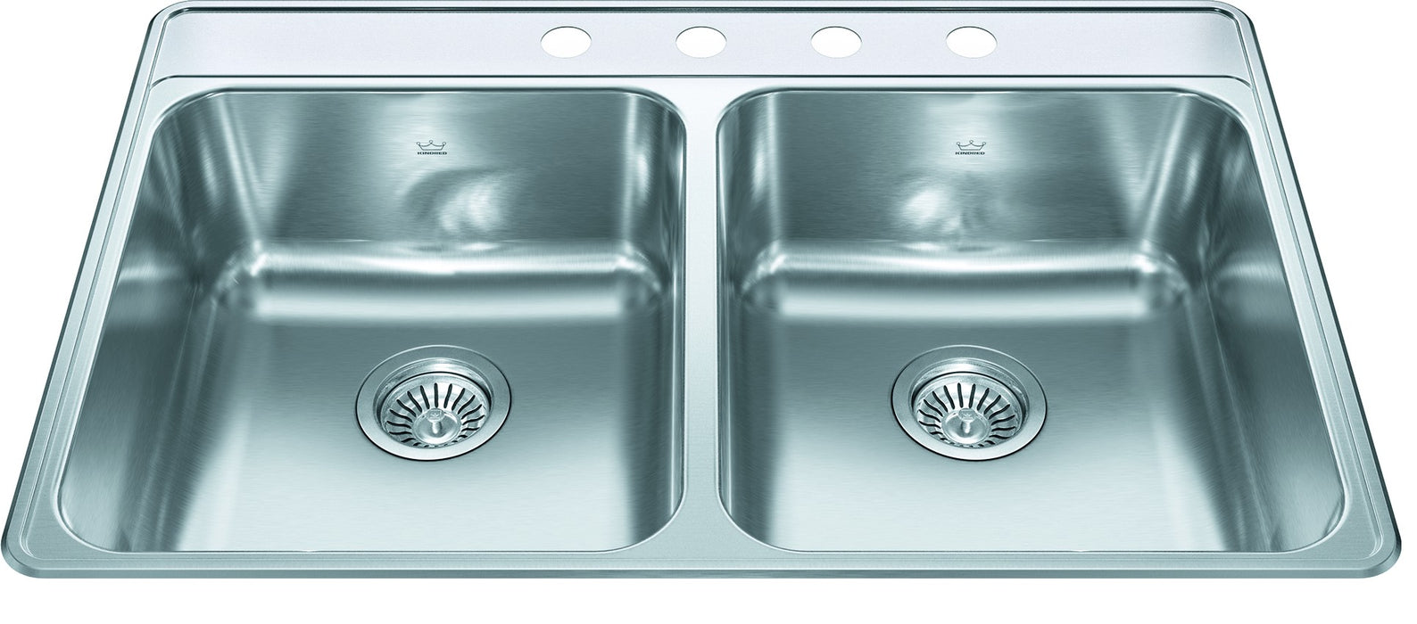 Kindred Creemore CDLA3322-8 Drop-In Double Bowl 33 x 22 in Stainless Steel Kitchen Sink