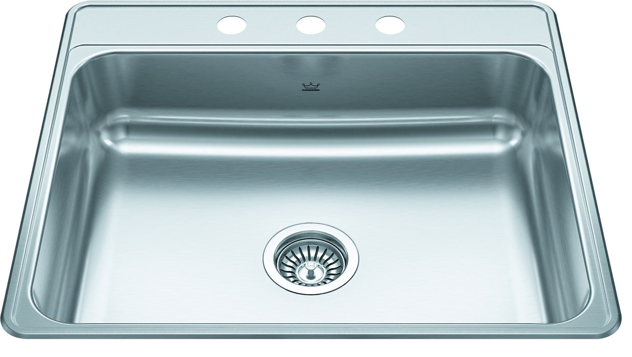 Kindred Creemore CSLA2522-6 Drop-In Single Bowl 25 x 22 in Stainless Steel Kitchen Sink
