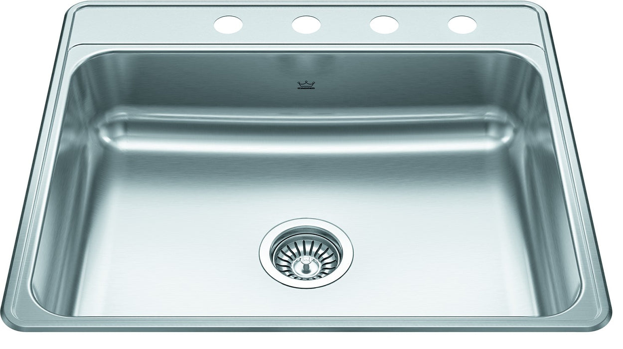 Kindred Creemore CSLA2522-7 Drop-In Single Bowl 25 x 22 in Stainless Steel Kitchen Sink