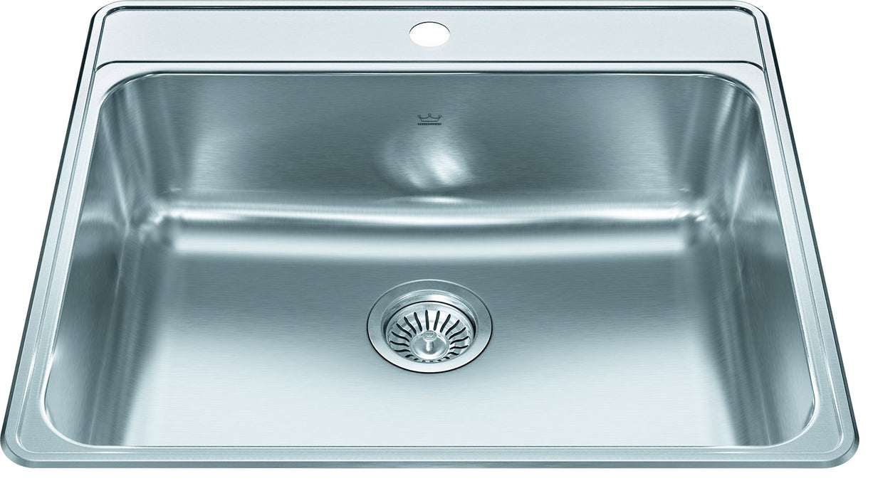 Kindred Creemore CSLA2522-8 Drop-In Single Bowl 25 x 22 in Stainless Steel Kitchen Sink