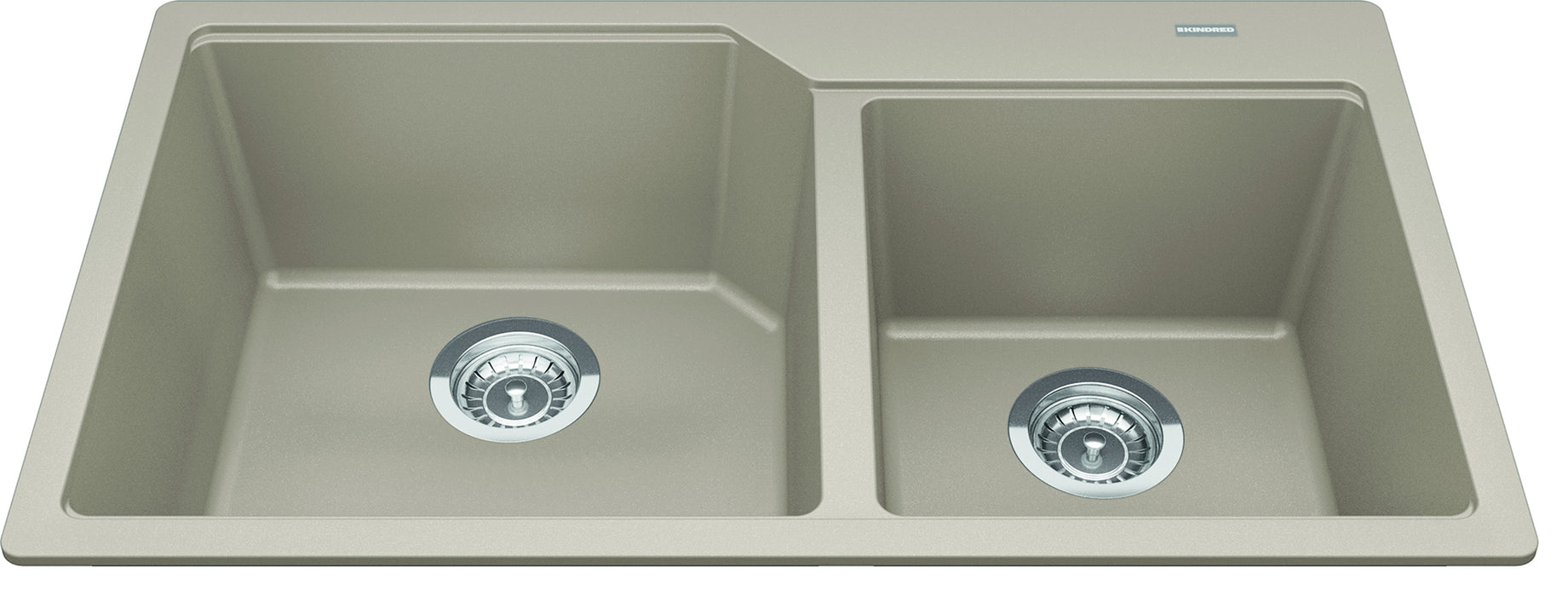 Kindred Granite Series Drop-In Double Bowl 33.88 x 19.69 in Granite Kitchen Sink