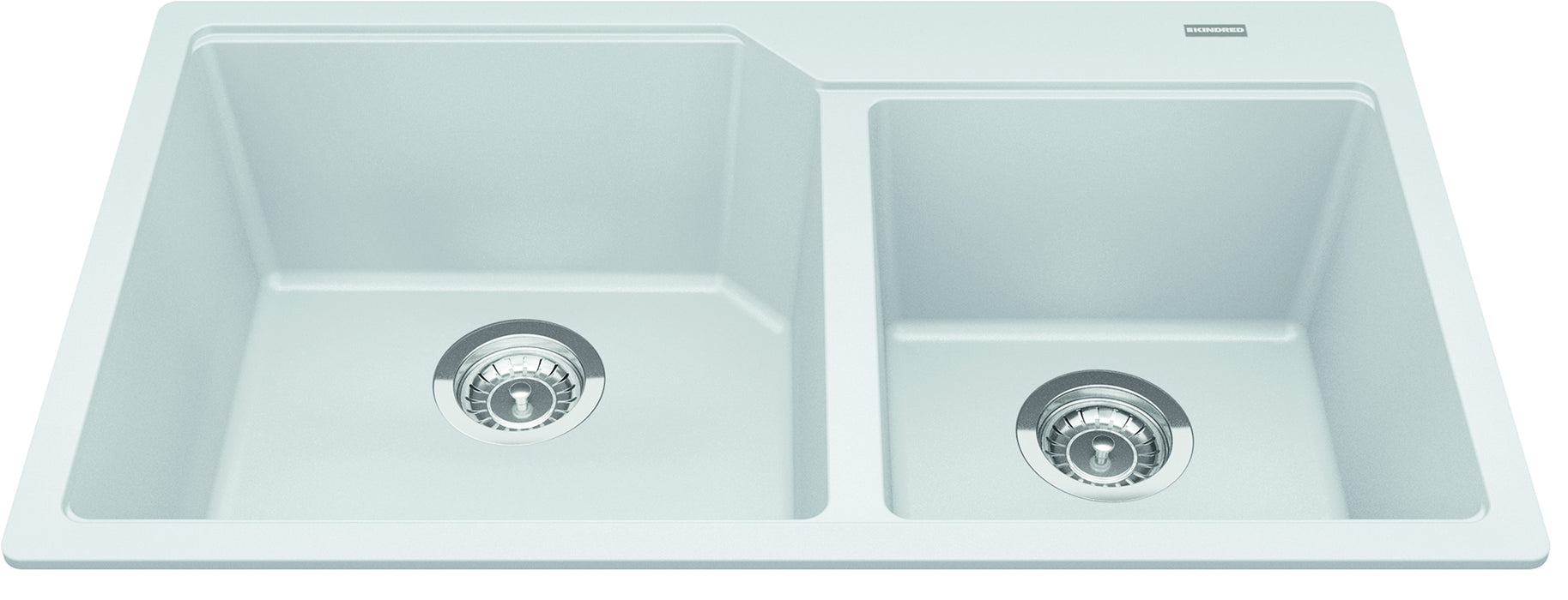 Kindred Granite Series Drop-In Double Bowl 33.88 x 19.69 in Granite Kitchen Sink