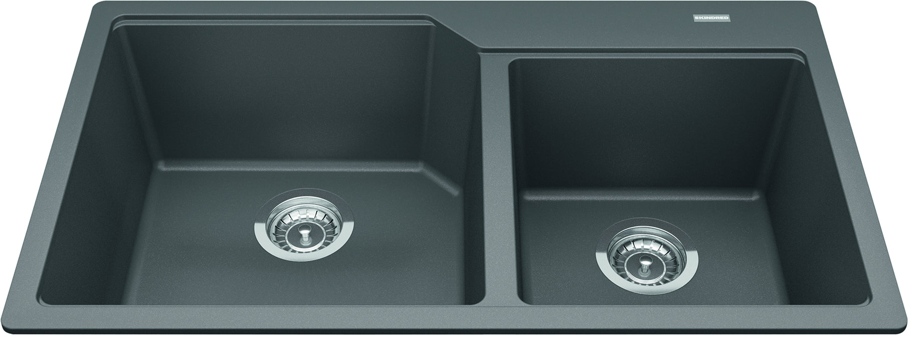 Kindred Granite Series Drop-In Double Bowl 33.88 x 19.69 in Granite Kitchen Sink