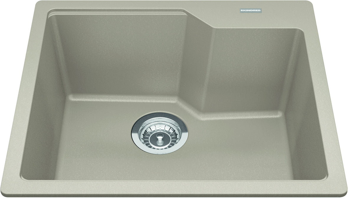 Kindred Granite Series Drop-In Single Bowl 22.06 x 19.69 in Granite Kitchen Sink