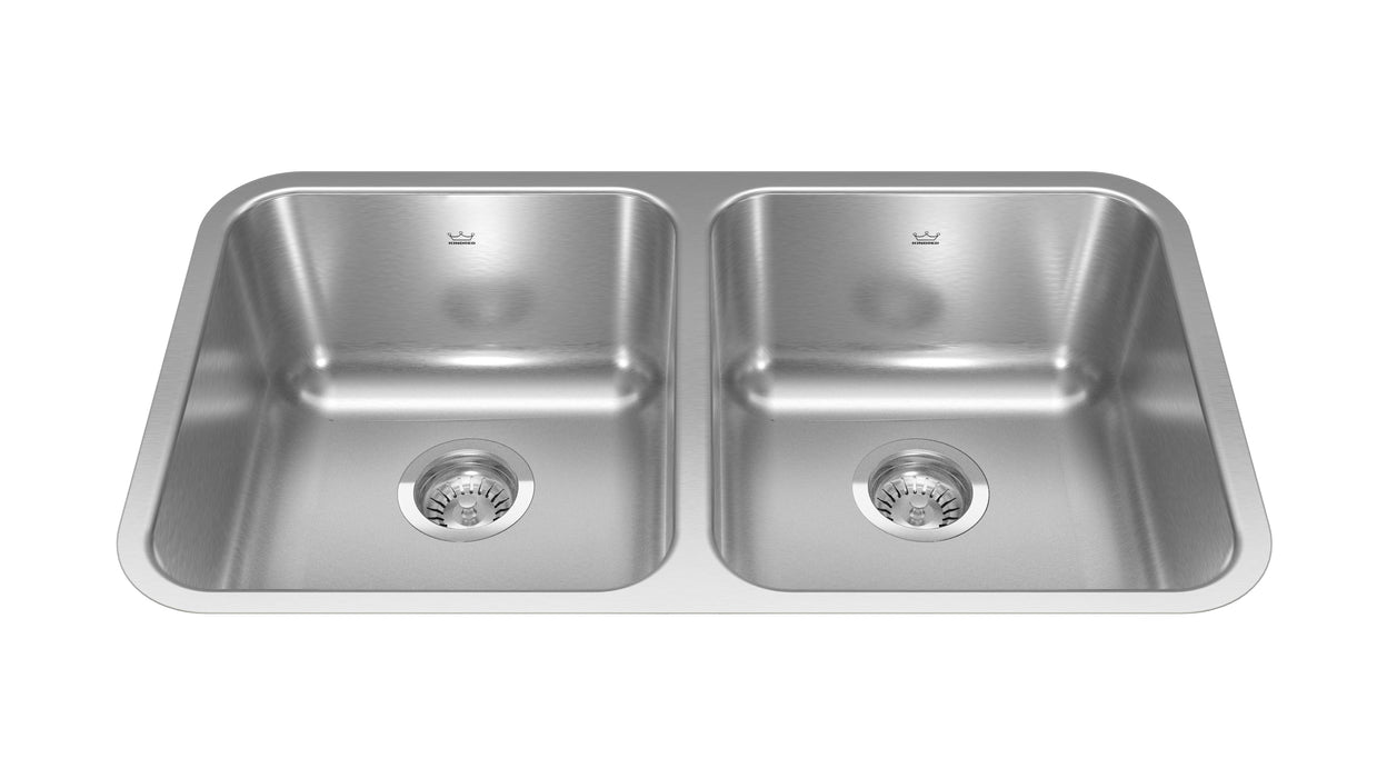 Kindred Reginox ND1831UA-9N Undermount Double Bowl 30.88 x 17.75 in Stainless Steel Kitchen Sink