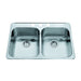 Kindred Steel Queen QDL2031-8 Drop-In Double Bowl 31.25 x 20.5 in Stainless Steel Kitchen Sink