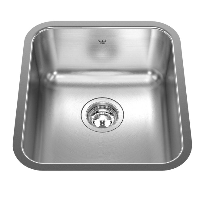 Kindred Steel Queen QSUA1816-8N Undermount Single Bowl 15.75 x 17.75 in Stainless Steel Kitchen Sink