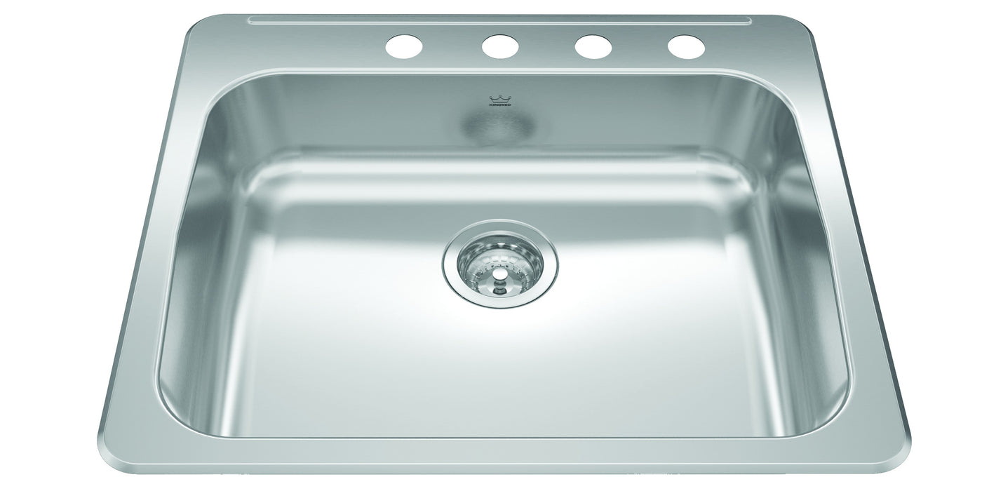 Kindred Reginox Drop-In Single Bowl 25.63 x 22 in Stainless Steel Kitchen Sink