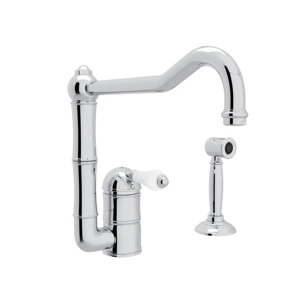 ROHL A3608/11WS Acqui® Extended Spout Kitchen Faucet With Side Spray